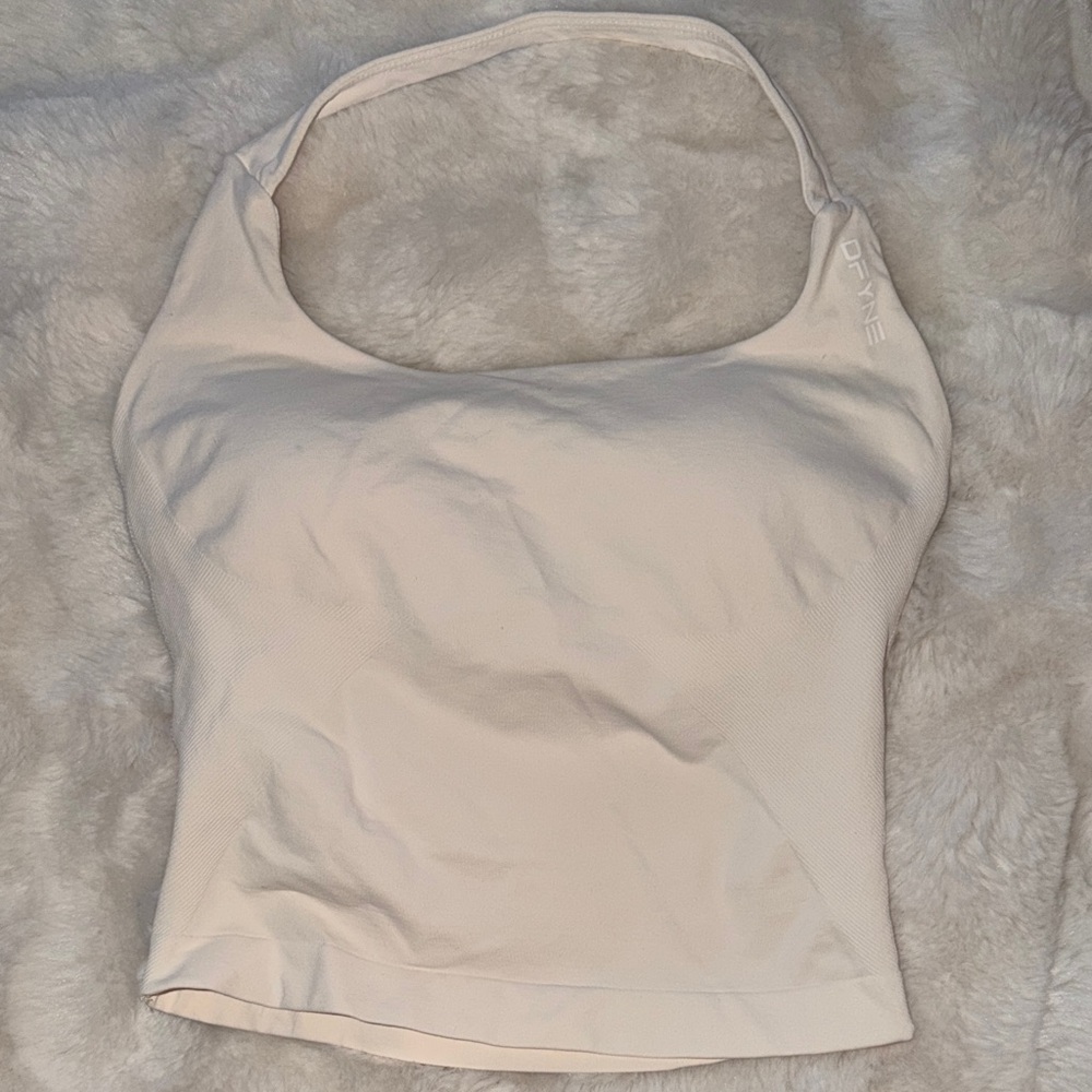 DFYNE Impact Cream Halter Crop Top